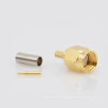 SMA Gold Plated Straight Crimp Macho (Plug) Para RG174 RG178 RG316 cabo